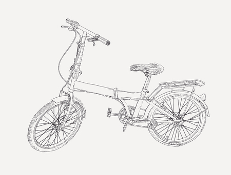 hand drawn modern bike , sketch vector.のイラスト素材