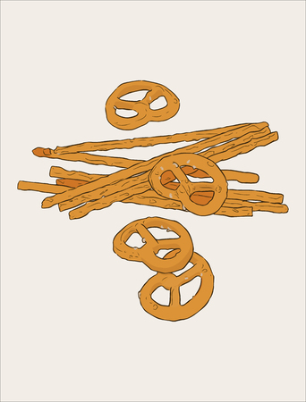 Vector hand drawn snack Illustration. Vintage style sketch のイラスト素材