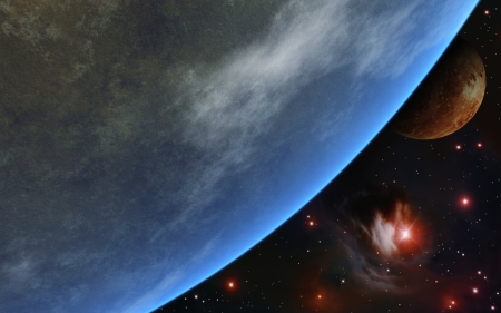 Second Earth in a other sunsystem with her moon