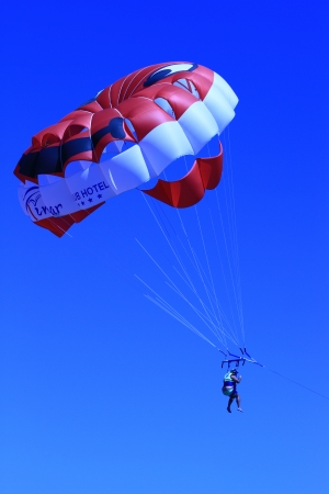 Parasailing Parachute in the blue skyのeditorial素材