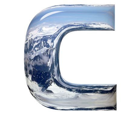 Chrome cast alphabet set, isolated on white. Computer generated 3D photo rendering. の写真素材