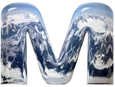 Chrome cast alphabet set, isolated on white. Computer generated 3D photo rendering. の写真素材