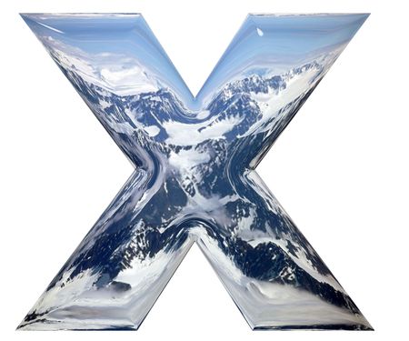 Chrome cast alphabet set, isolated on white. Computer generated 3D photo rendering. の写真素材