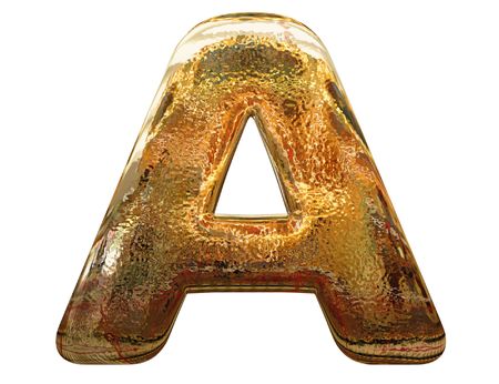 Gold letters  on white backgroundの写真素材