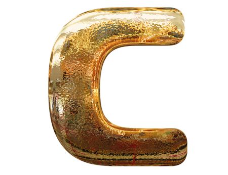 Gold letters on white backgroundの写真素材