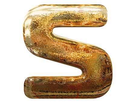 Gold letters  on white backgroundの写真素材