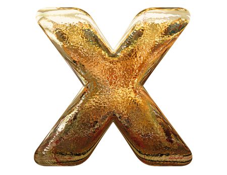 Gold letters  on white backgroundの写真素材