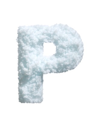 Letter from snow style alphabet. Isolated on white background. の写真素材