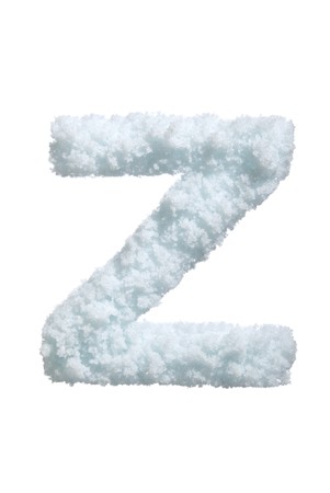 Letter from snow style alphabet. Isolated on white background. の写真素材