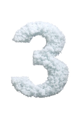 Snow styled number. Isolated on white background.の写真素材