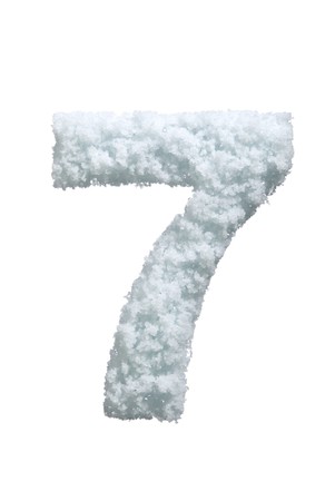Snow styled number. Isolated on white background.の写真素材