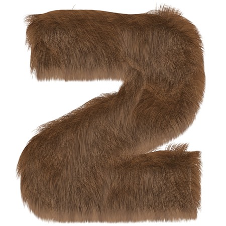 Letter from tiger style fur alphabet. Isolated on white background. の写真素材