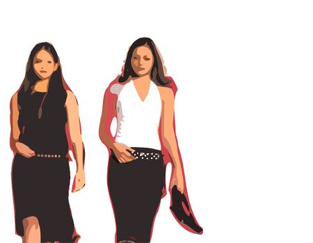 Hot Girls on a cat walkの写真素材