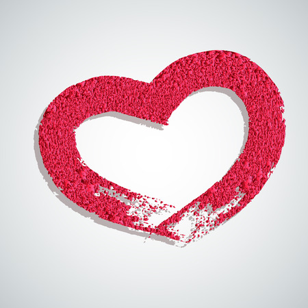 The red heart is drawn by hand. Valentine`s hearts. Vector design element.のイラスト素材