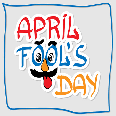 April fool's day cardboard card with an inscription on a white background vector illustration.のイラスト素材