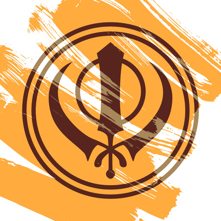 Icon of Khanda. Sikhism religion sign.のイラスト素材