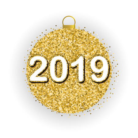 2019 New Year. Happy Holidays card design. Vector illustrationのイラスト素材