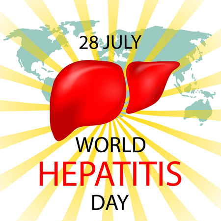 World Hepatitis Day design for medical cards, banners, web backgrounds. Vector illustrationのイラスト素材