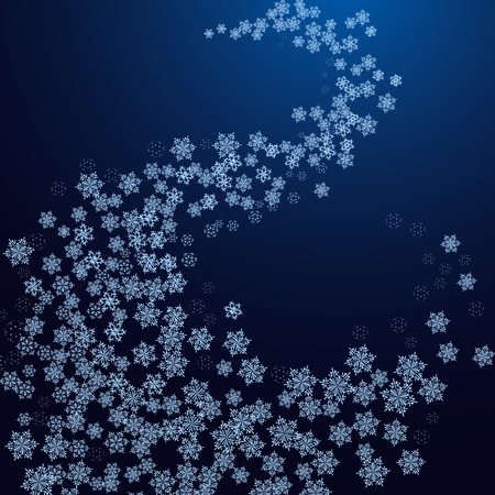 Winter backdrop of swirl snowflakes. Ornate background with snowflakes. Festive Christmas design. Vector illustrationのイラスト素材