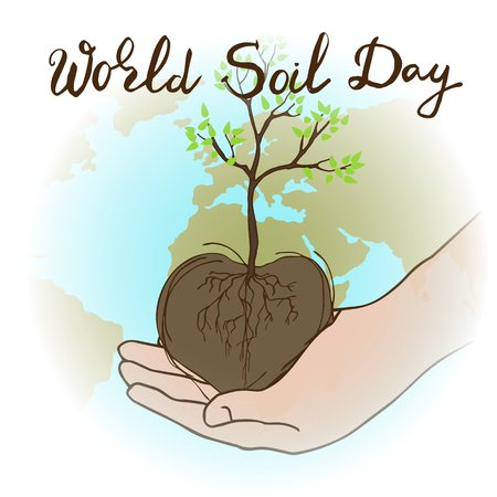 World Soil Day abstract concept for banner or poster design. The concept of an environmental event. Vector illustrationのイラスト素材