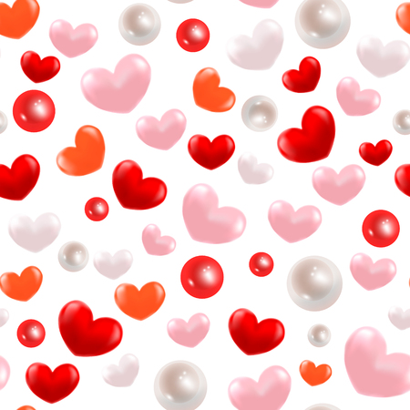 Seamless abstract pattern heart on a white background. Vector illustration suitable for valentines day design, wedding design, birthday.のイラスト素材