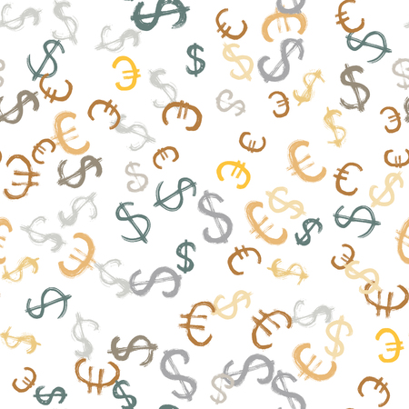 Seamless background with dollar and euro symbolsのイラスト素材