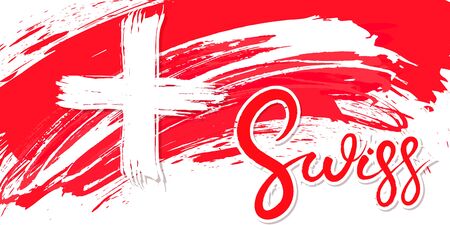 Swiss National Day design cardのイラスト素材