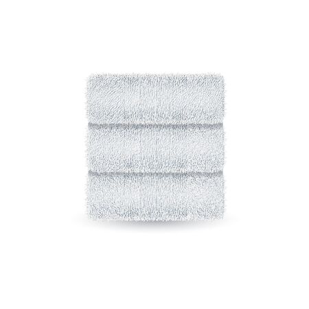 Set of clean terry towels isolated on a white background. 3d realistic spa cotton towels for hotel bathroom hygiene or sauna. Three white rolled folded fluffy terry towels. Vector Illustrationのイラスト素材