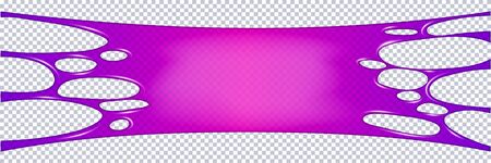 Glitter slime dripping isolated on transparent background. Glossy goo purple slime blots. Realistic radioactive slime drips and flowing. Popular kids sensory toy vector illustrationのイラスト素材