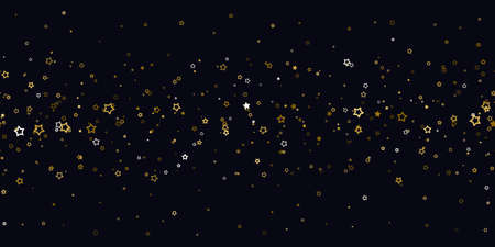 Gold stars confetti. Seamless pattern random starry fall. Luxury shiny little random stellar falling...