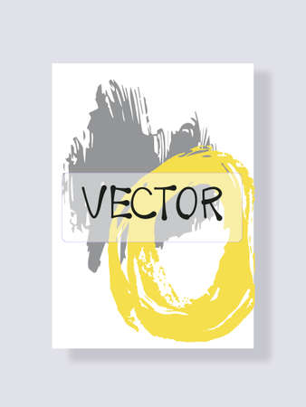 Grunge ink brush stroke on white background. Distressed quill. Modern textured pen stroke minimalistic style. Vector brushes illustration of grunge stains. Hand drawn elements for designのイラスト素材