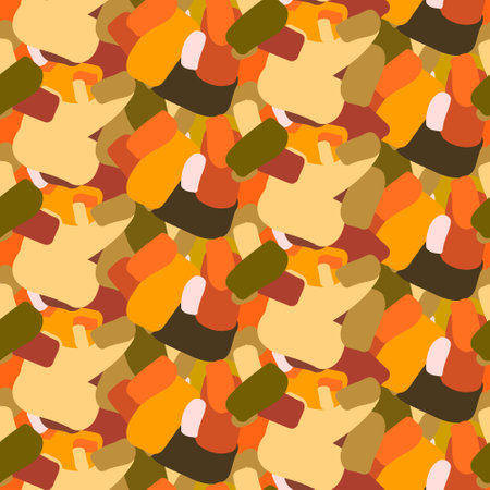 Modern abstract pattern. Hand-drawn seamless doodle background with randomly arranged texture in summer positive colors. Abstract vector design for fabric, wrapping paper, wallpaper, wall artのイラスト素材