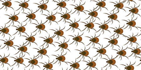 Tick parasite. Dog mite flat style seamless pattern. Great for design pest parasite control, parasites extermination and disinsection service, health sanitary, encephalitic mite fight. vectorのイラスト素材