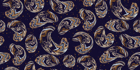 Modern abstract pattern. Seamless background in ethnic style with smooth beautiful texture on dark....