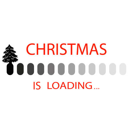 Christmas is loading progress bar, Christmas countdown vector. Simple holiday winter illustration