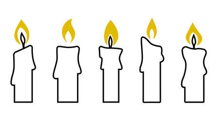 Vector set of candles icons.のイラスト素材