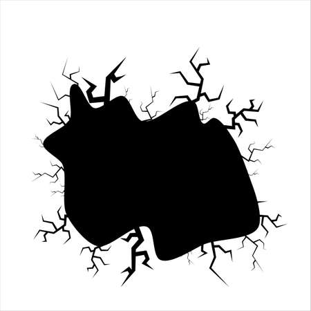 black crack in the wallのイラスト素材
