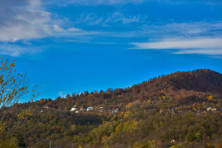 autumn landscape in the mountainsの写真素材