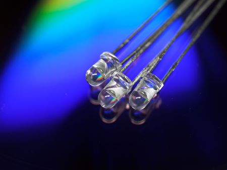 Three light-emitting diodes, LEDの写真素材