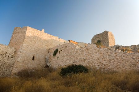 of old castle ruins, Rhodes, Greeceの写真素材