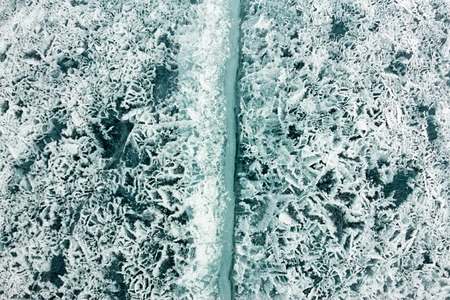 The pattern of cracks on blue ice of Lake Baikal