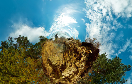Spherical panorama of the beach and rocks on Lake Baikal.の写真素材