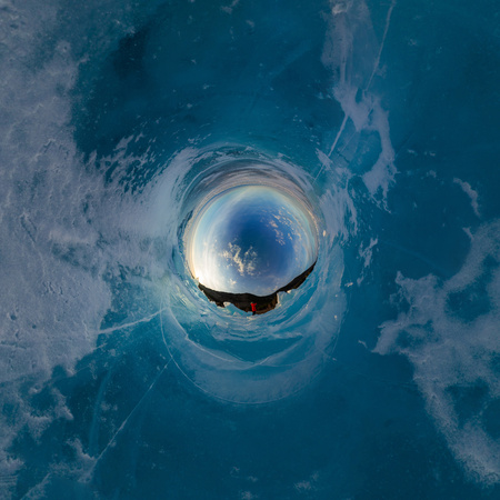 Hummocks on blue ice of Lake Baikal from Olkhon.の写真素材