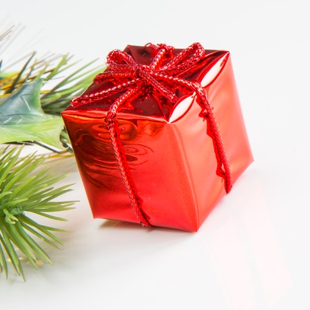 Christmas tree decoration on whiteの写真素材