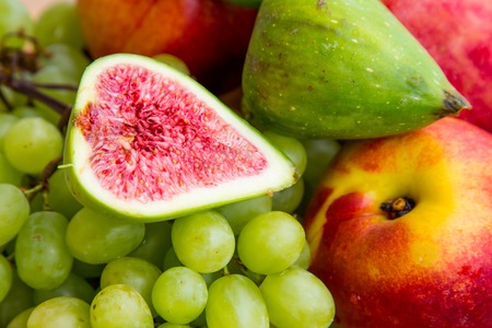 Fruit bowl with  fruitsの写真素材