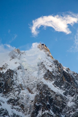 The mountain top station of the Aiguille du Midi in Chamonixの写真素材