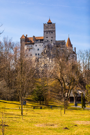 View from the back yard of Bran Castle, Romania, known for the story of Draculaのeditorial素材