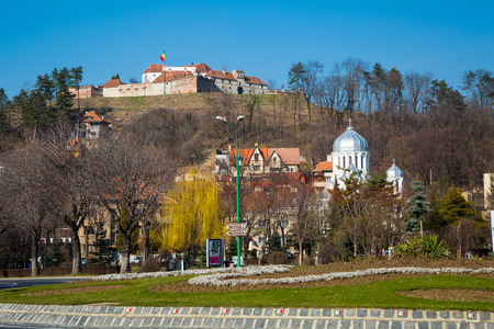 The famous medieval fortress citadel in Rupea, Brasov, Romaniaのeditorial素材