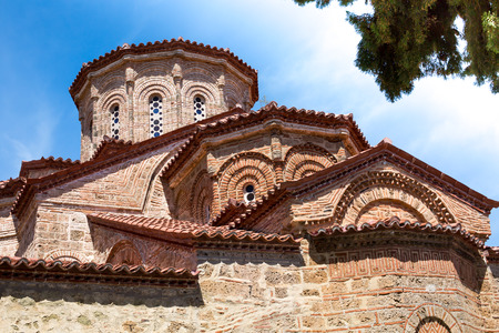 Partial view of the church at Great Meteoro Monastery in Kalambaka, Trikkala, Greece