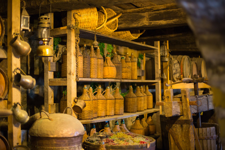 The old wine cellar in monastery in Meteora, Greeceの写真素材